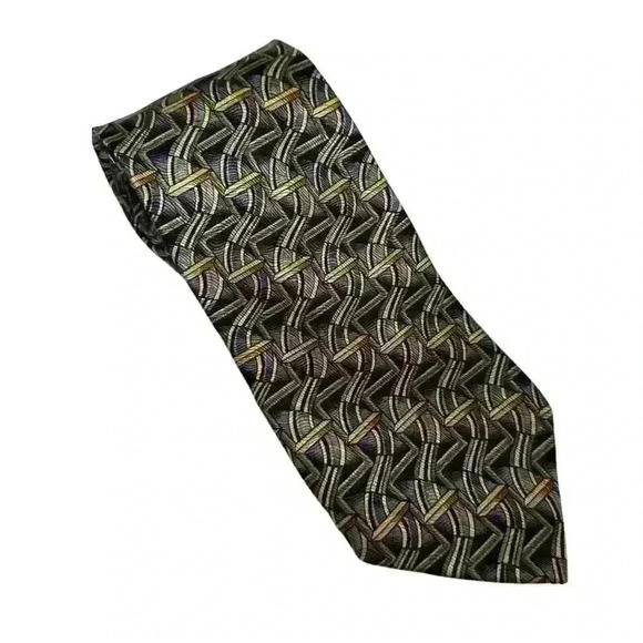 Men’s Vintage 1990s Jerry Garcia Tie - 100% Silk - Abstract Pattern - Picture 3 of 9